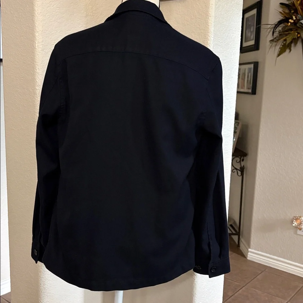 H&M blue full zip up shirt jacket shacket Size XS